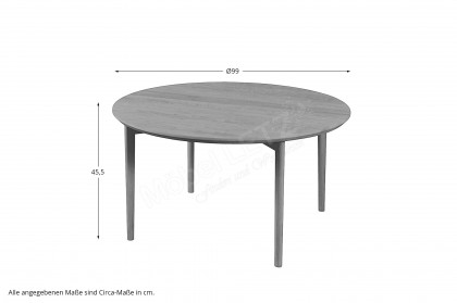 SM 243 von Skovby Møbelfabrik - Couchtisch mit runder Massivholzplatte