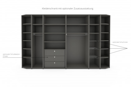 Siena von Rietberger - Kleiderschrank schiefergrau 8-türig