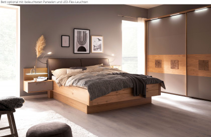Multiline von SCHÖNER WOHNEN - Schlafzimmer-Set 4-teilig in Balkeneiche - Taupe