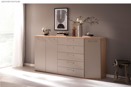 Multiline von SCHÖNER WOHNEN - Schlafzimmer-Set 4-teilig in Balkeneiche - Taupe