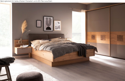 Multiline von SCHÖNER WOHNEN - Schlafzimmer-Set 4-teilig in Balkeneiche - Taupe