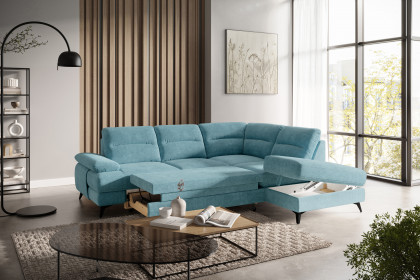 Flavia von COTTA - Eckgarnitur rechts turquoise