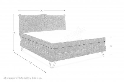 Baldwin von set one by Musterring - Boxspringbett 180 KTA anthrazit