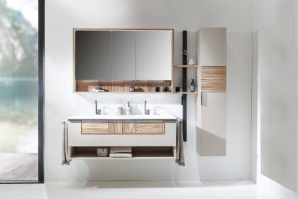 V/lacera von Voglauer - Badezimmer-Set in Taupe mit Vintage-Relief massiv