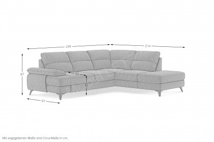 Flavia von COTTA - Polstersofa rechts cognac