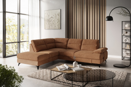 Flavia von COTTA - Polstersofa links cognac