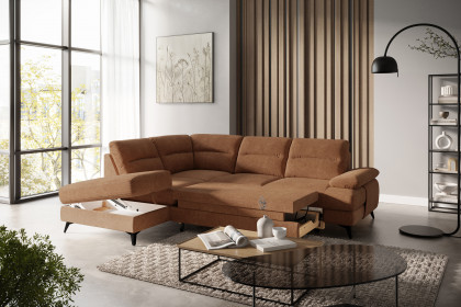 Flavia von COTTA - Polstersofa links cognac