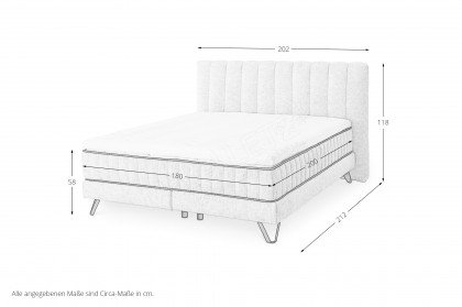 Baldwin von set one by Musterring - Boxspringbett 180 KTB red berry