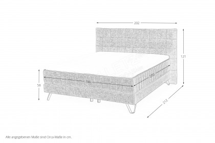 Baldwin von set one by Musterring - Boxspringbett 180 KTC orange