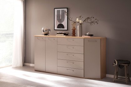 Multiline von SCHÖNER WOHNEN - Kommodenkombi Wildeiche Furnier & Lack taupe