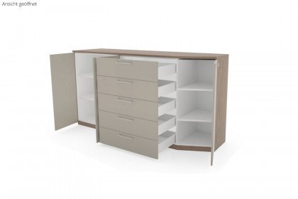 Multiline von SCHÖNER WOHNEN - Kommodenkombi Wildeiche Furnier & Lack taupe