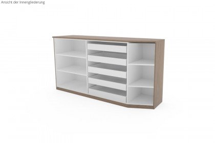 Multiline von SCHÖNER WOHNEN - Kommodenkombi Wildeiche Furnier & Lack taupe