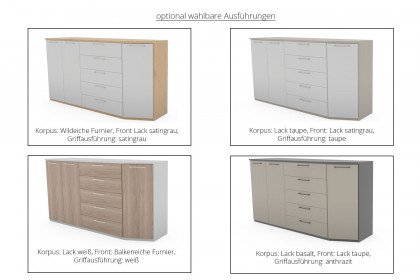 Multiline von SCHÖNER WOHNEN - Kommodenkombi Wildeiche Furnier & Lack taupe