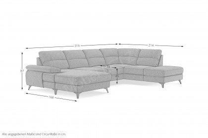 Flavia von COTTA - Couchgarnitur rechts graphite