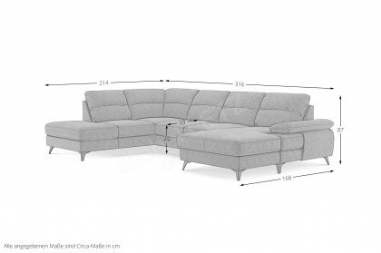 Flavia von COTTA - Couchgarnitur links graphite