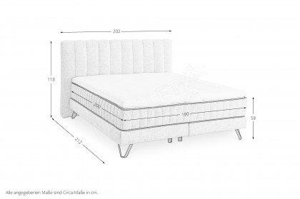 Baldwin von set one by Musterring - Boxspringbett 180 KTB mixed-grey