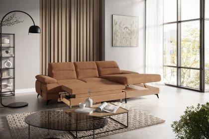 Flavia von COTTA - Sofa rechts cognac