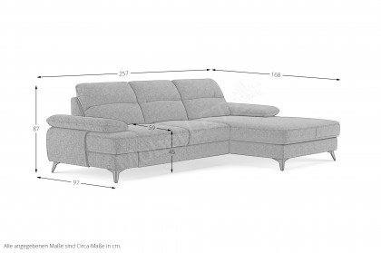 Flavia von COTTA - Sofa rechts cognac
