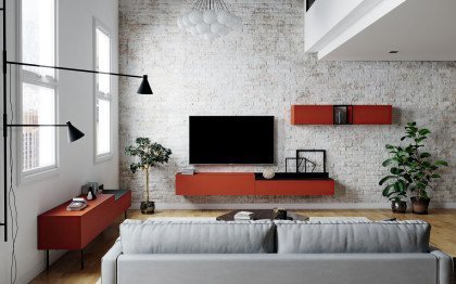 Ducale von MADíA CRAFT - Wohnwand inkarot/ Metall