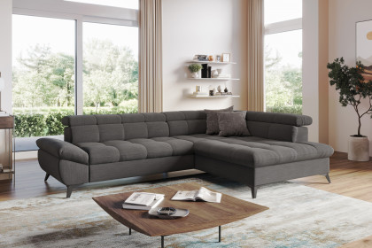 Apollo-LE25 von COTTA - Eckgarnitur rechts dark-grey