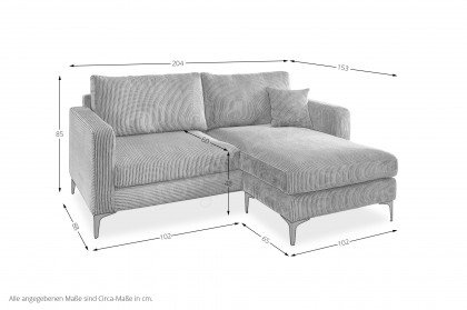 Eliza von Benformato - Polstersofa Ausführung rechts moosgrün