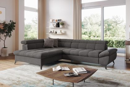 Apollo-LE25 von COTTA - Eckgarnitur links dark-grey