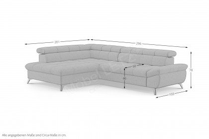 Apollo-LE25 von COTTA - Ecksofa links forest