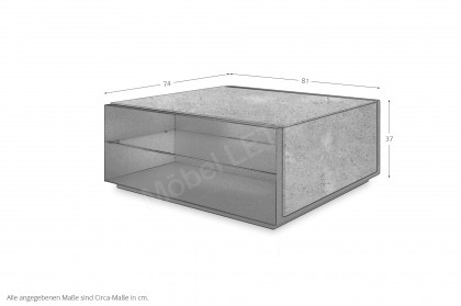 Vinci von LEONARDO Living - Couchtisch Titanium light mit Keramik zement