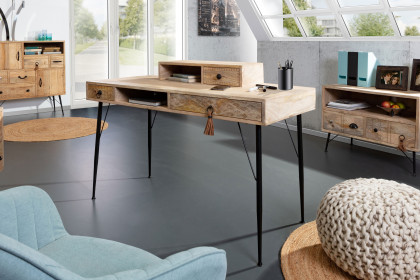 Joyce von GUTMANN - Bürotisch in Mango massiv, natur gebeizt & lackiert
