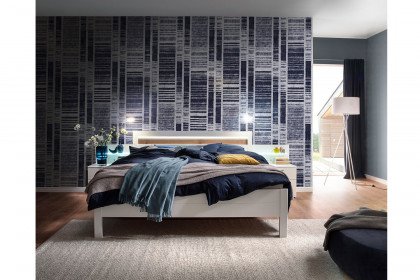 Multiline von SCHÖNER WOHNEN - Doppelbett 140x200 cm Lack weiß/ Balkeneiche-Furnier