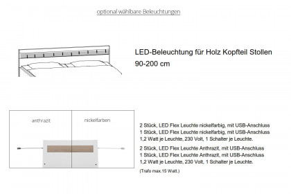 Multiline von SCHÖNER WOHNEN - Doppelbett 140x200 cm Lack weiß/ Balkeneiche-Furnier
