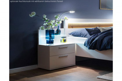 Multiline von SCHÖNER WOHNEN - Doppelbett 140x200 cm Lack weiß/ Balkeneiche-Furnier