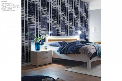 Multiline von SCHÖNER WOHNEN - Doppelbett 140x200 cm Lack weiß/ Balkeneiche-Furnier