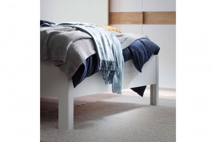 Multiline von SCHÖNER WOHNEN - Doppelbett 140x200 cm Lack weiß/ Balkeneiche-Furnier