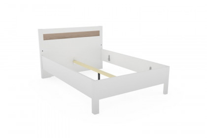 Multiline von SCHÖNER WOHNEN - Doppelbett 140x200 cm Lack weiß/ Balkeneiche-Furnier