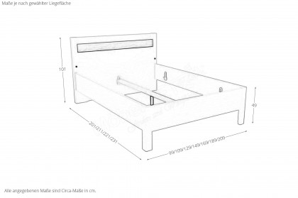 Multiline von SCHÖNER WOHNEN - Doppelbett 140x200 cm Lack weiß/ Balkeneiche-Furnier