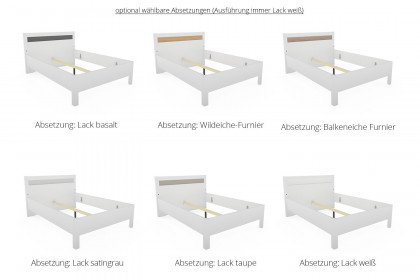 Multiline von SCHÖNER WOHNEN - Doppelbett 140x200 cm Lack weiß/ Balkeneiche-Furnier