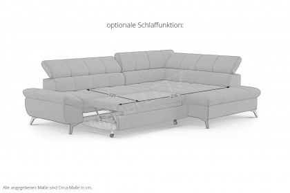 Apollo-LE25 von COTTA - Polstersofa rechts silver