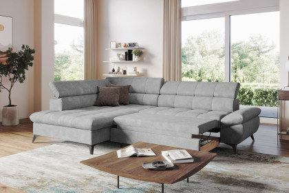 Apollo-LE25 von COTTA - Polstersofa links silver