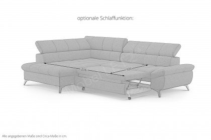 Apollo-LE25 von COTTA - Polstersofa links silver