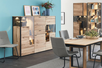 Andra-living von SCHÖNER WOHNEN - Highboard Eiche/ anthrazit