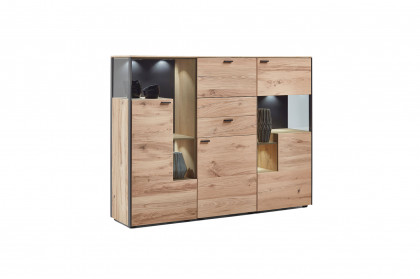 Andra-living von SCHÖNER WOHNEN - Highboard Eiche/ anthrazit