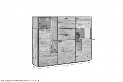 Andra-living von SCHÖNER WOHNEN - Highboard Eiche/ anthrazit