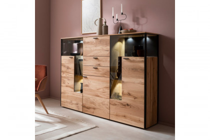 Andra-living von SCHÖNER WOHNEN - Highboard Eiche rustico/ anthrazit