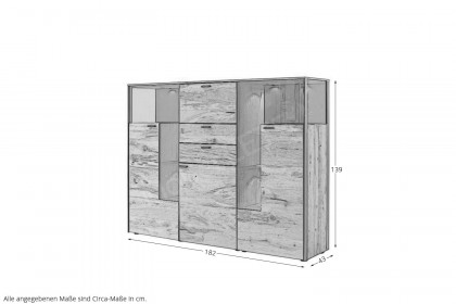 Andra-living von SCHÖNER WOHNEN - Highboard Eiche rustico/ anthrazit