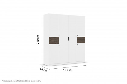 Ticao von Rauch Blue - Kleiderschrank weiß - Atlantic Oak dunkel