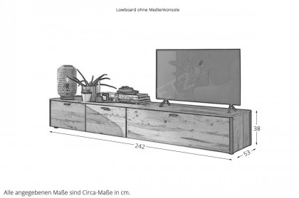Andra-living von SCHÖNER WOHNEN - Lowboard mit Medienkonsole Eiche/ anthrazit