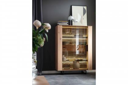 Yonna von SCHÖNER WOHNEN - Highboard Kerneiche natur/ Lamellen 