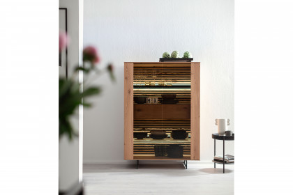 Yonna von SCHÖNER WOHNEN - Highboard Kerneiche natur/ Lamellen 