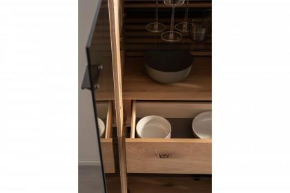 Yonna von SCHÖNER WOHNEN - Highboard Kerneiche natur/ Lamellen 